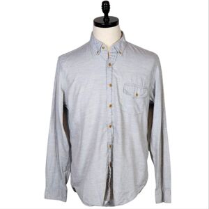 J. Crew Slim Fit Gray Herringbone Button Down Shirt Men’s L 100% Cotton